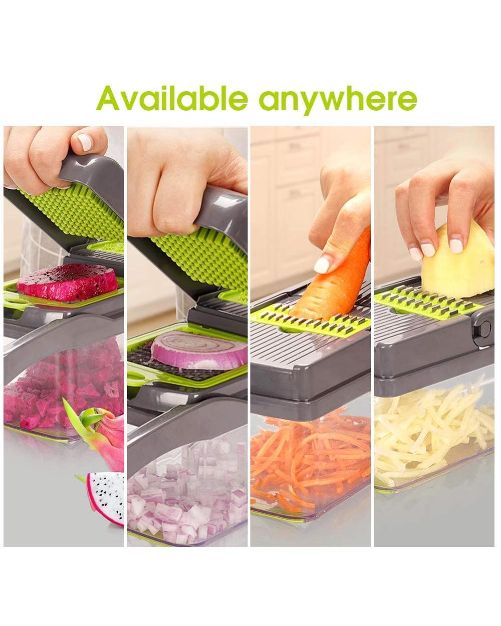 Vegetable Cutter 8 In 1 6 Dicing Blades Slicer Shredder Fruit Peeler Potato Cheese Drain Grater Chopper Kitchen Accries front-2