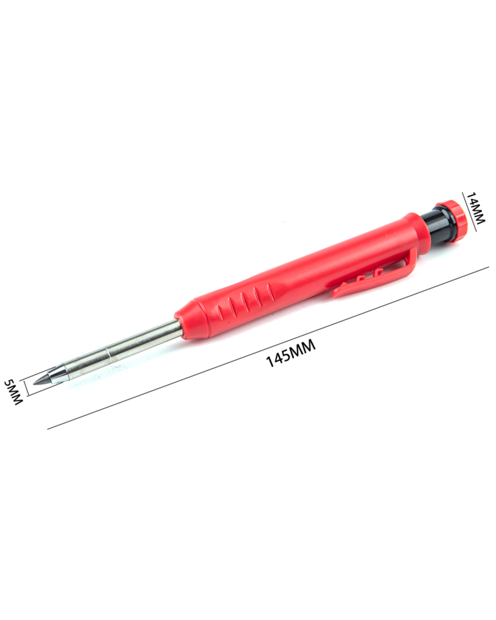 Solid Carpenter Pencil Set With 7 Refill Set Leads Built-In Sharpener Deep Hole Mechanical Marker Marking Pen Tool Mark front-5