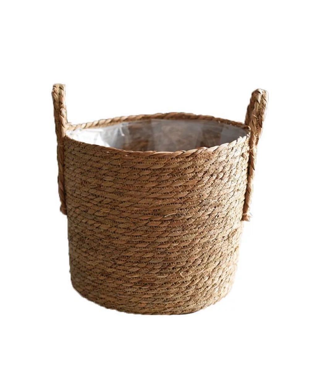 Natural Flower Pot Seagrass Wicker Basket Home Decor Garden Laundry Bamboo Seagrass Storage Baskets Toy Holders front-0