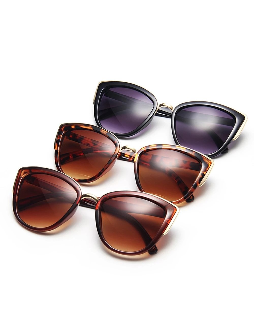 Muselife Cateye Sunglasses Women Vintage Gradient Glasses Retro Cat Eye Sun Glasses Female Eyewear Uv400 front-4