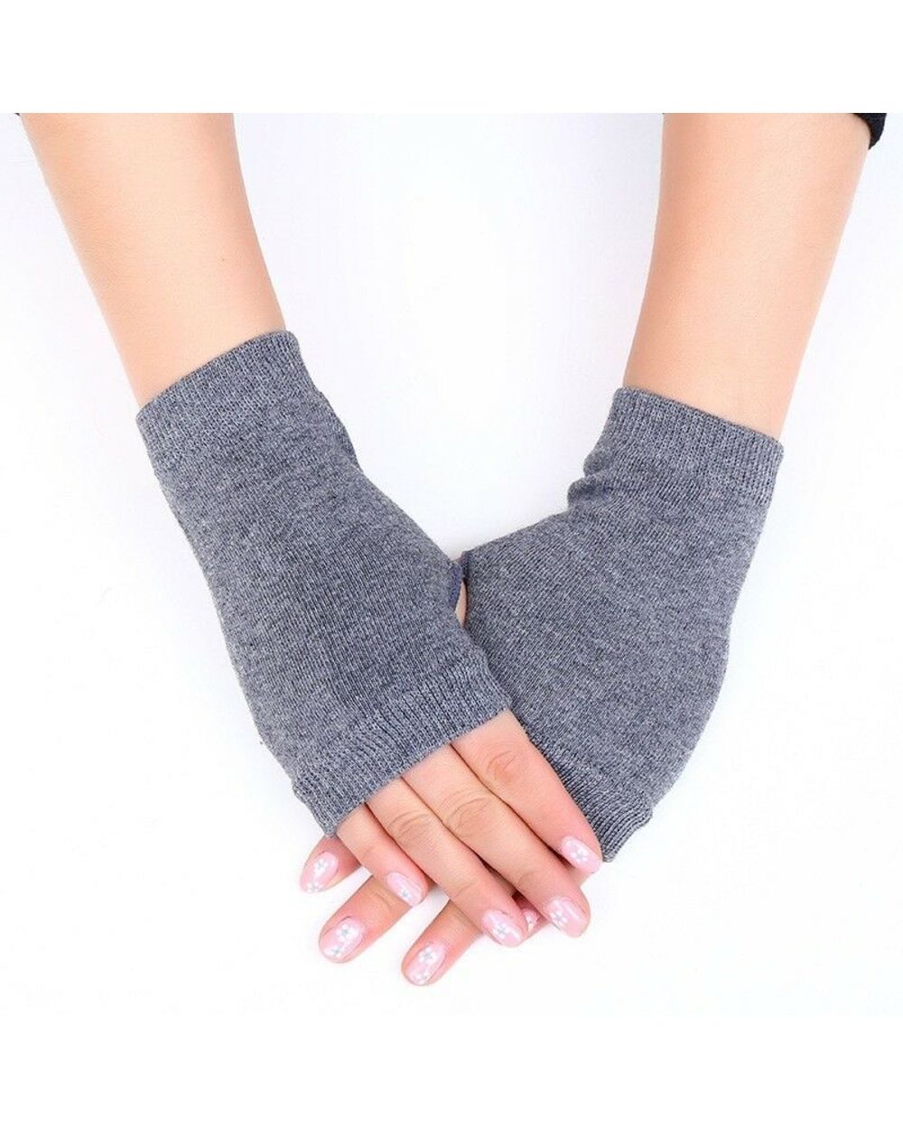 1 Pair Winter Gloves Female Fingerless Gloves Without Fingers Women Cashmere Warm Winter Gloves Hand Wrist Warmer Mitte front-0