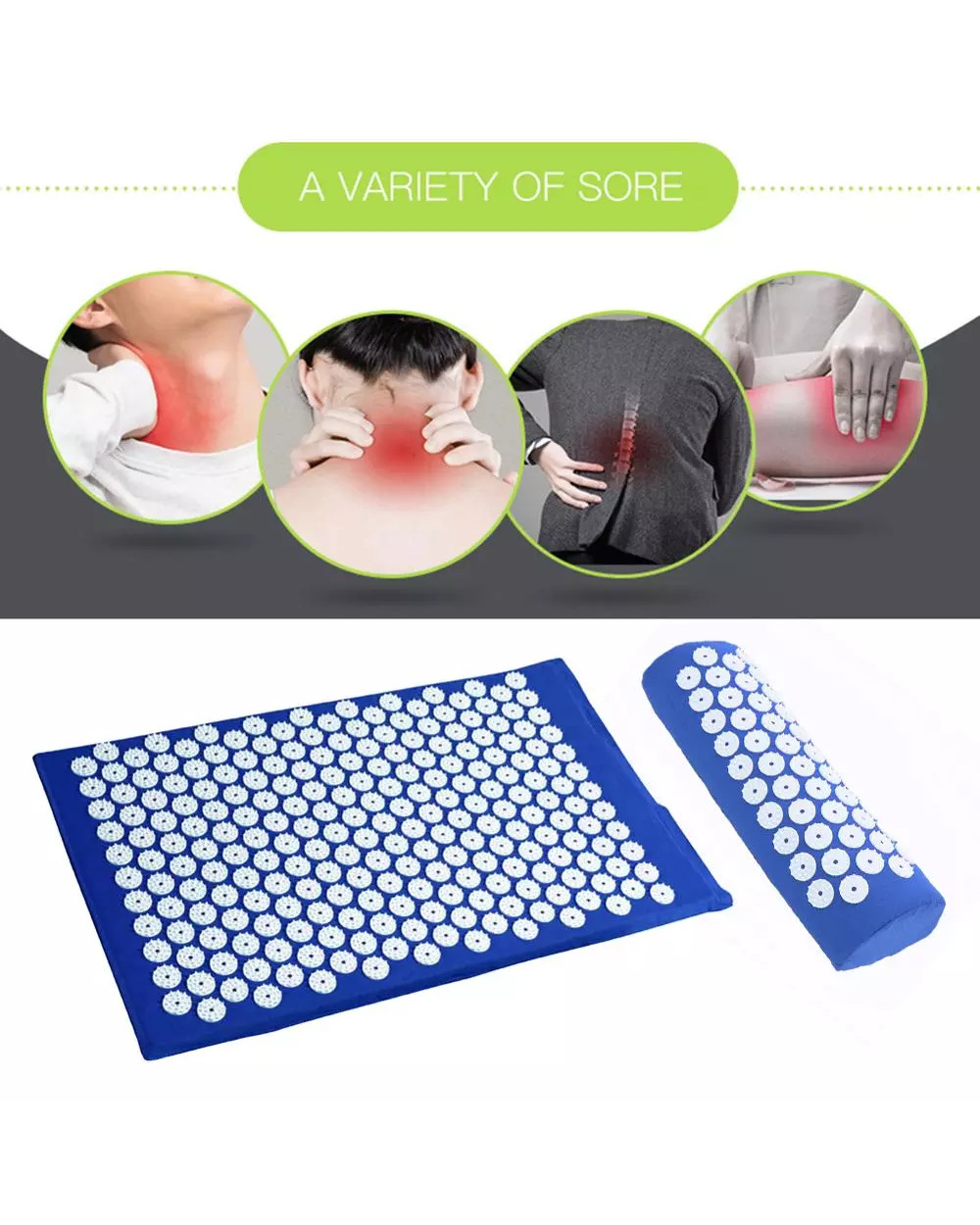 Massage Mat Acupressure Mat Yoga Lotus Spike Relieve Back Body Pain Spike Applicator Yoga Mat Bag Pranamat front-2