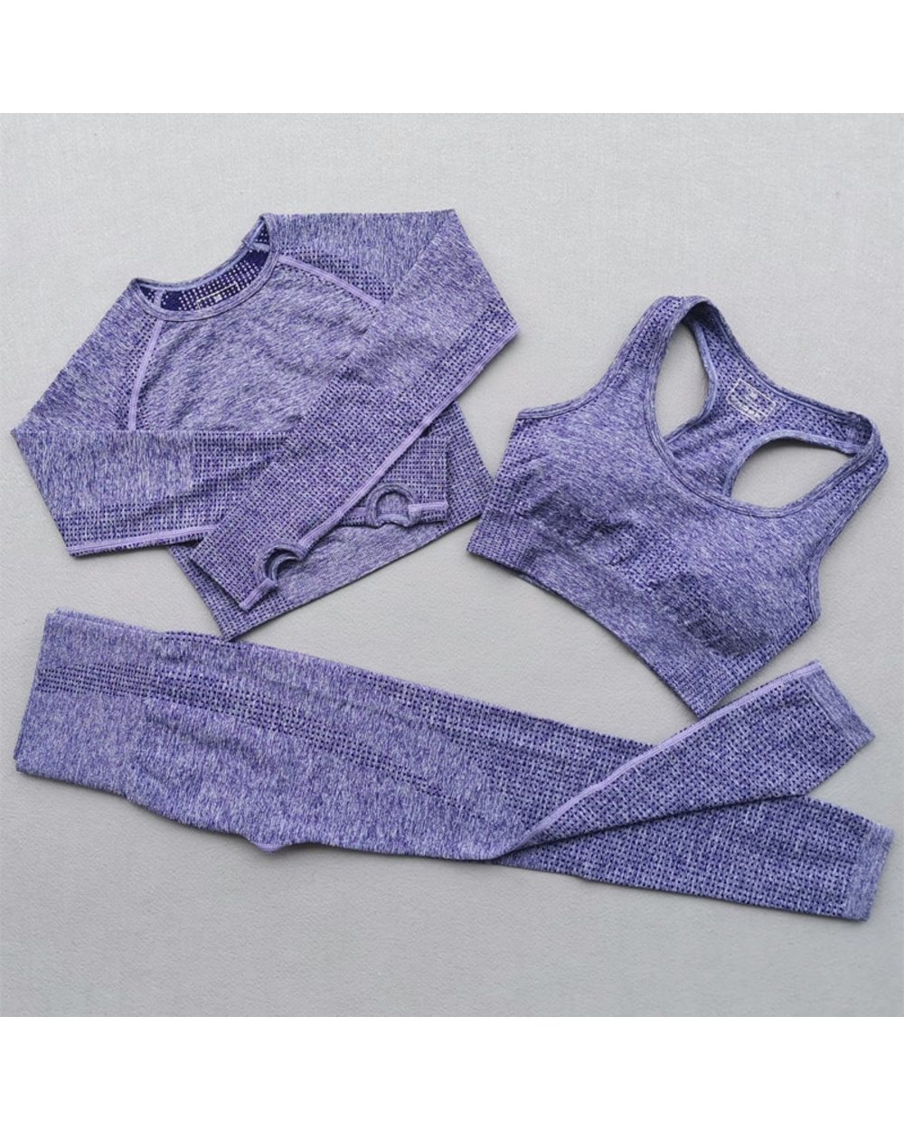 Long Sleeve Yoga Pant Set Seamless Yoga Set Women Sportswear Women Running Gym Fitness workout set front-2