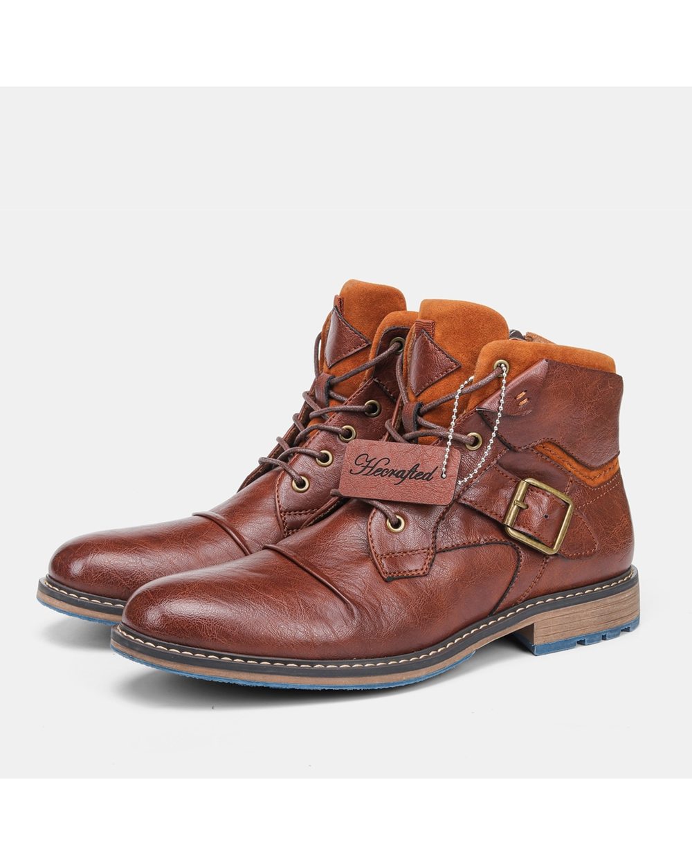 American Style Men Boots Brand Fashion Comfortable Ankle Boots Leather front-1