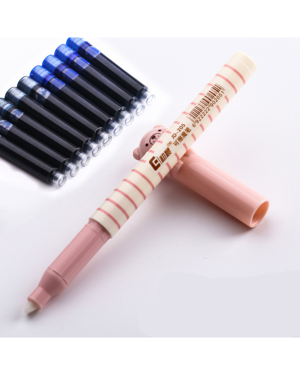 50Pcs Disposable Dia 3.4Mm Fountain Pen Ink Cartridge Refills Bottle/Bag Set Blue/Black/Red School Office Stationery Su front-2