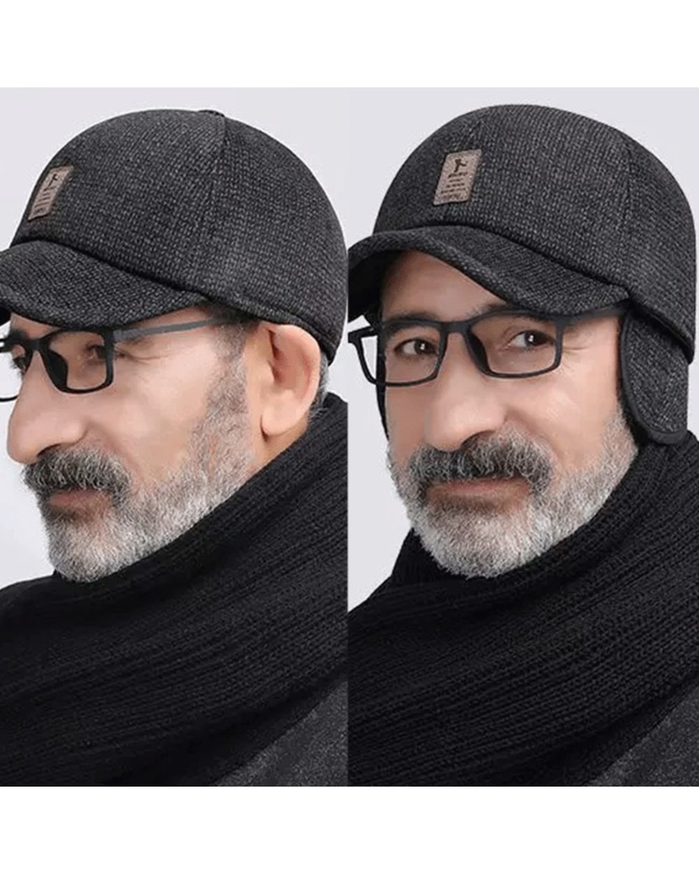 Retro Wool Winter Hats For Men Ear Cover Cap Sport Golf Baseball Caps Snapback Women Casquette Dad Hat Caps Gorras Earf front-2