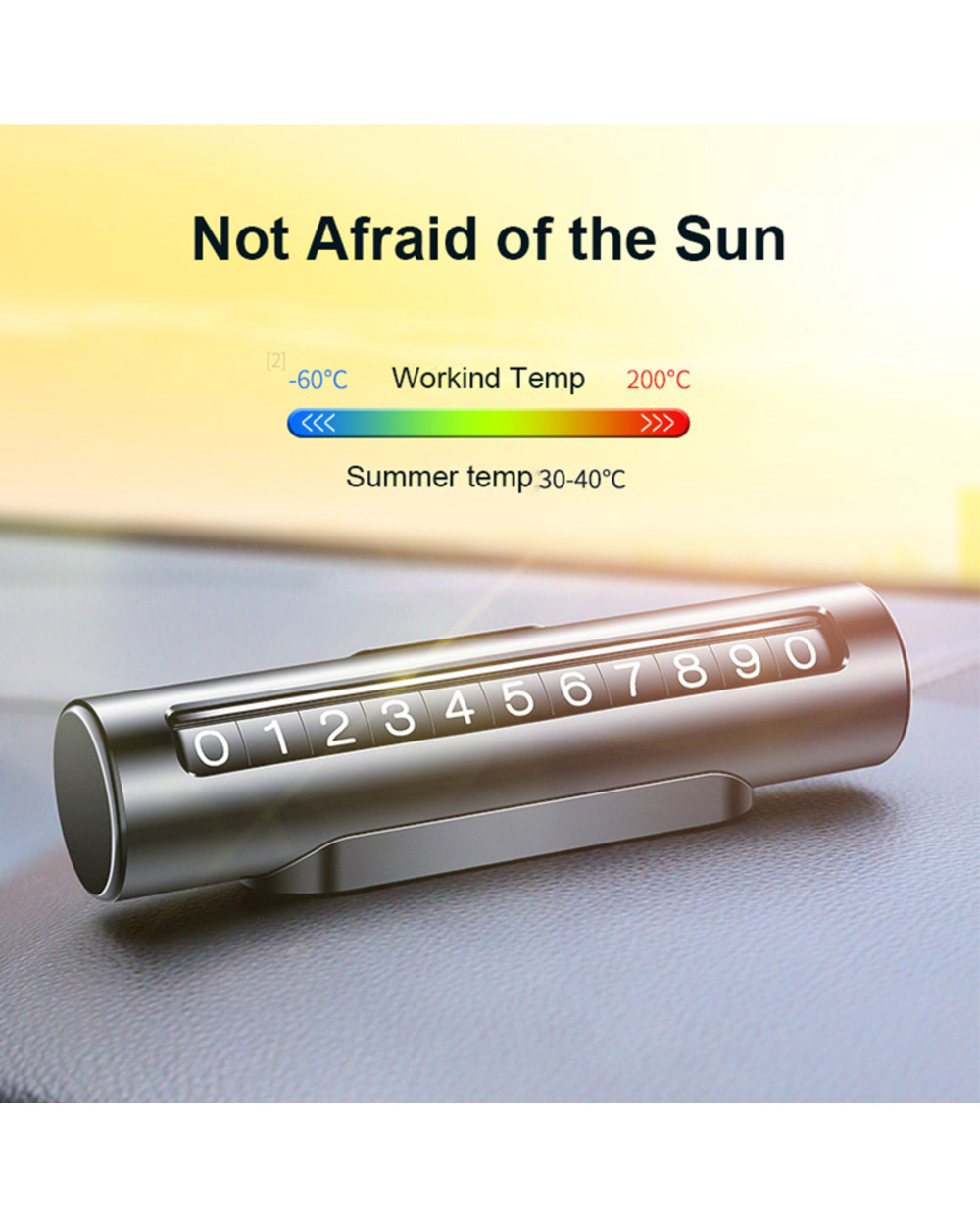Metal Car Temporary Parking Card front-3