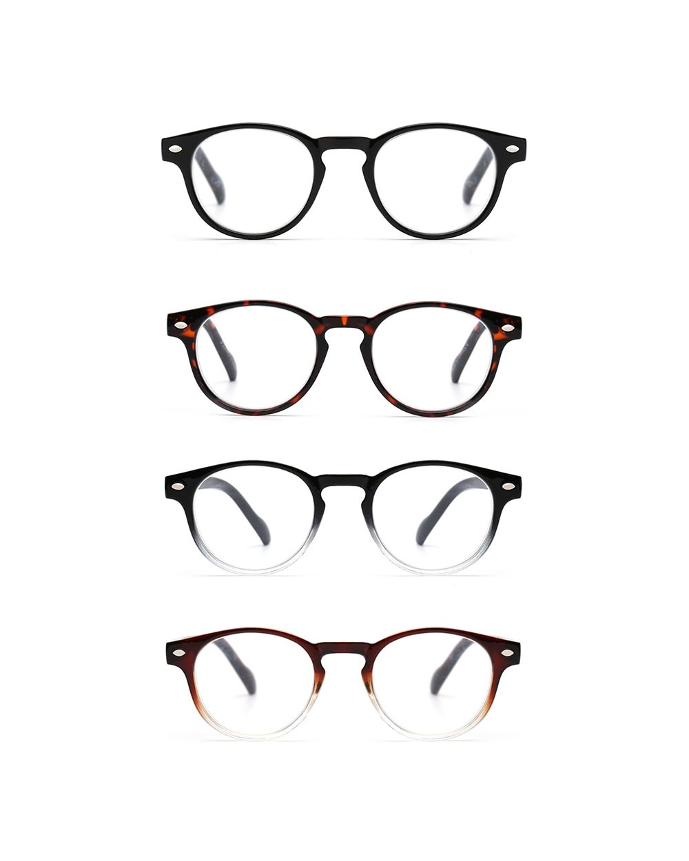 Jm Spring Hinge Women Men Reading Glasses Round Magnifier Diopter Presbyopic Glasses front-4