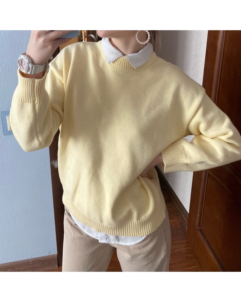 Colorfaith Cotton Women Sweater Pullovers Minimalist Oversized Knitted Elegant Ladies Jumpers front-2