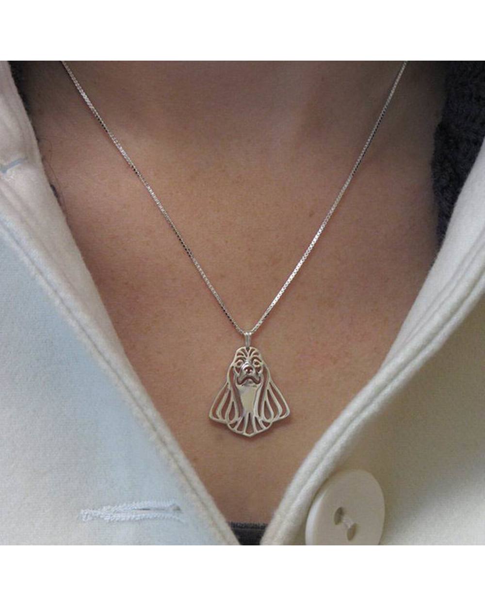 Jewelry Alloy Pet Dog Necklaces Cutout American Cocker Spaniel Necklaces front-3