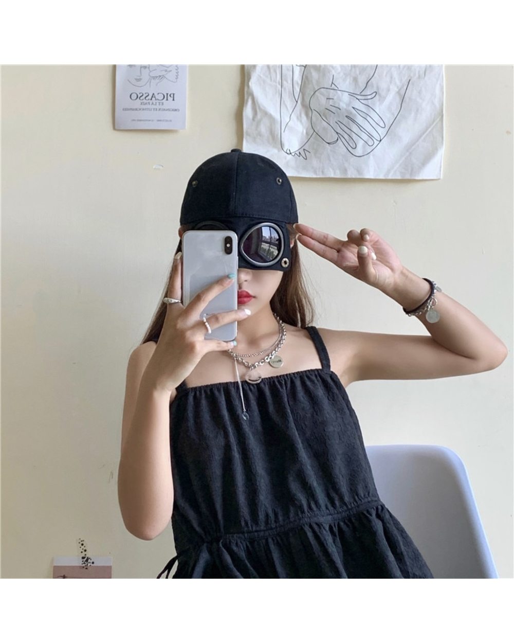 New Aviator Hat Summer Personality Glasses Baseball Cap Female Unisex Sunglasses Male Cap Baseballcap Boys Cap front-5