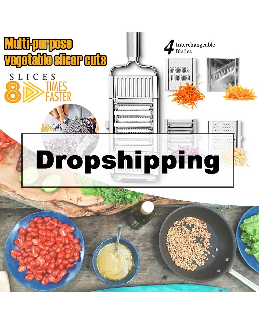 Multi-purpose Vegetable Slicer Stainless Steel Grater front-5