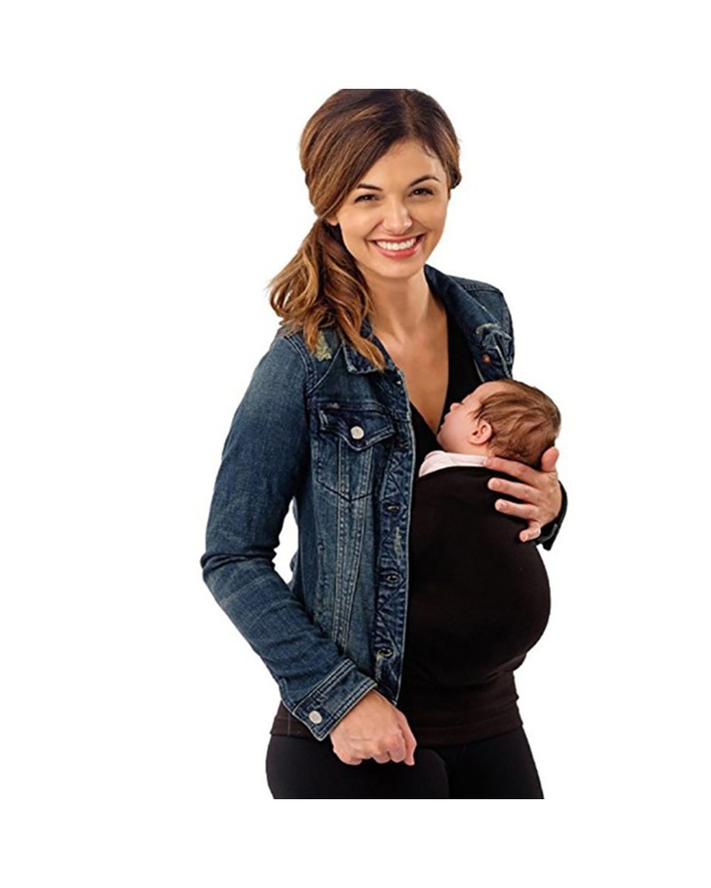 2022 Summer Kangaroo Baby Carrier Clothes for Mother Sleeveless Big Pockets Top Femme Multi-function Top Plus Size S-2XL front-2