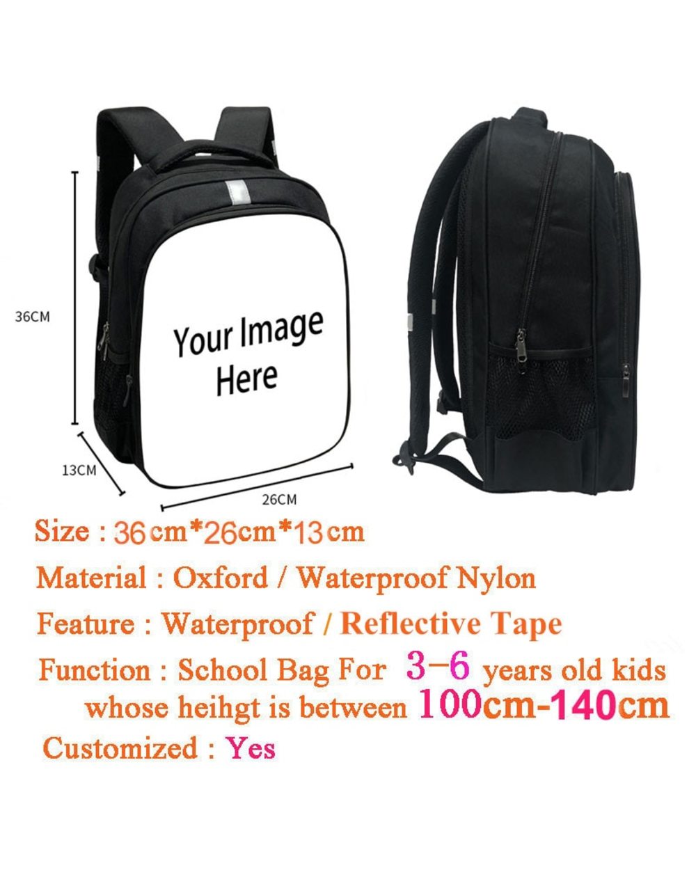 13 Inch Dog Boston Terrier Pug German Shepherd Backpack Children School Bags Backpack Boys Girls Schoolbags Kids Bookbag front-4