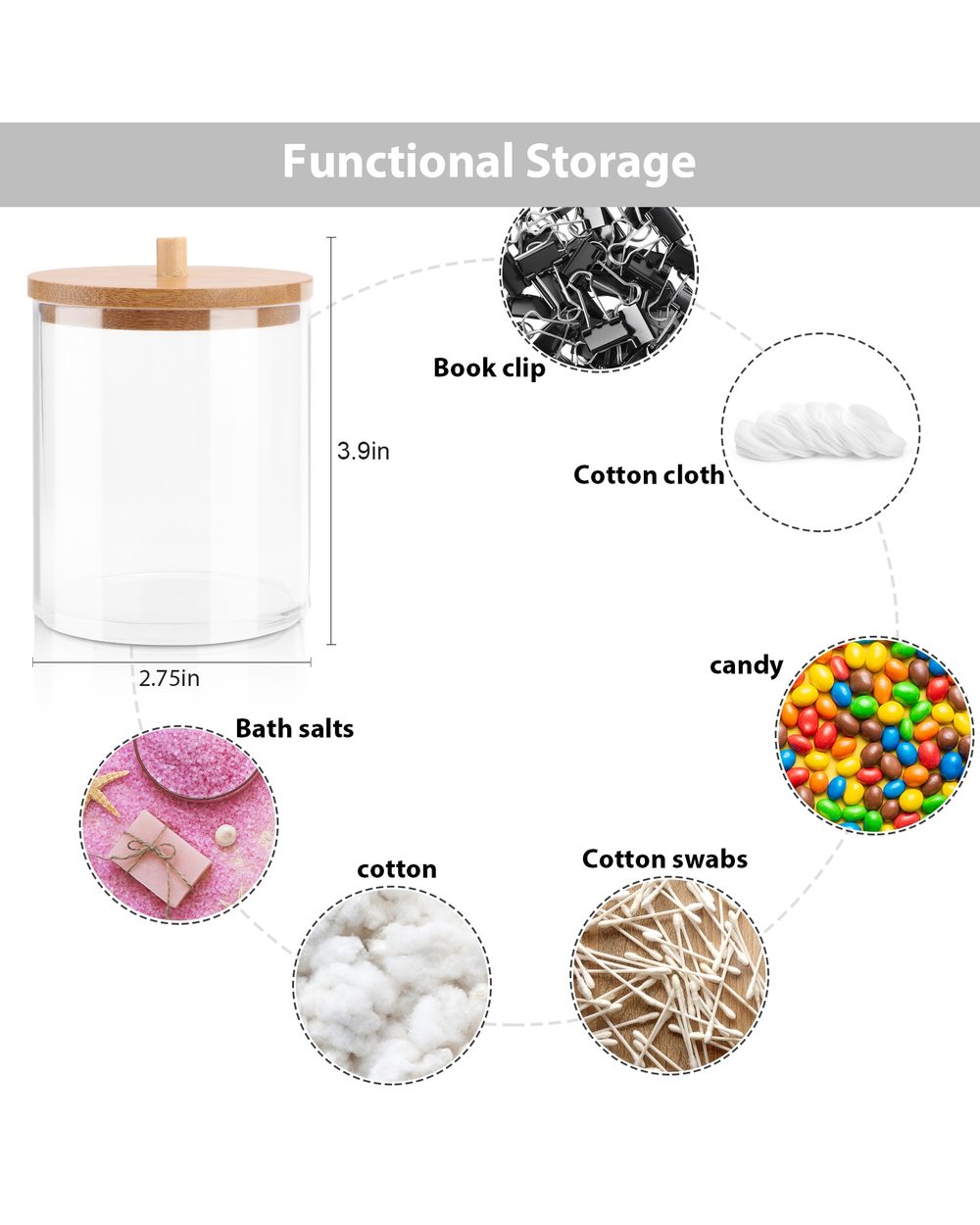 Makeup Cotton Pad Organizer Bathroom Storage Box front-1