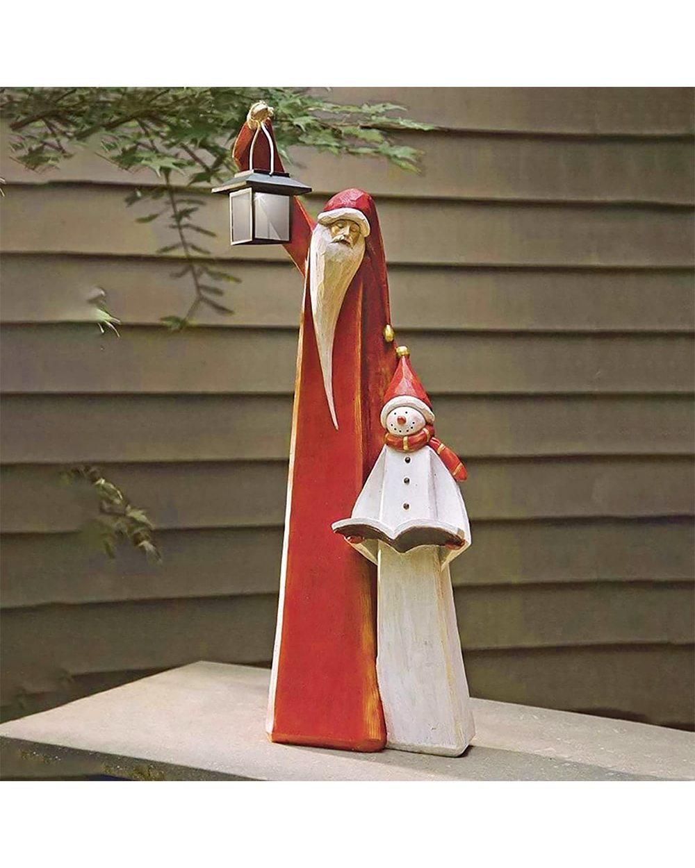 Christmas Santa Snowman Resin Crafts Christmas Sculpture Santa Figurine Ornaments For Kid Gifts Home Garden Decor front-2
