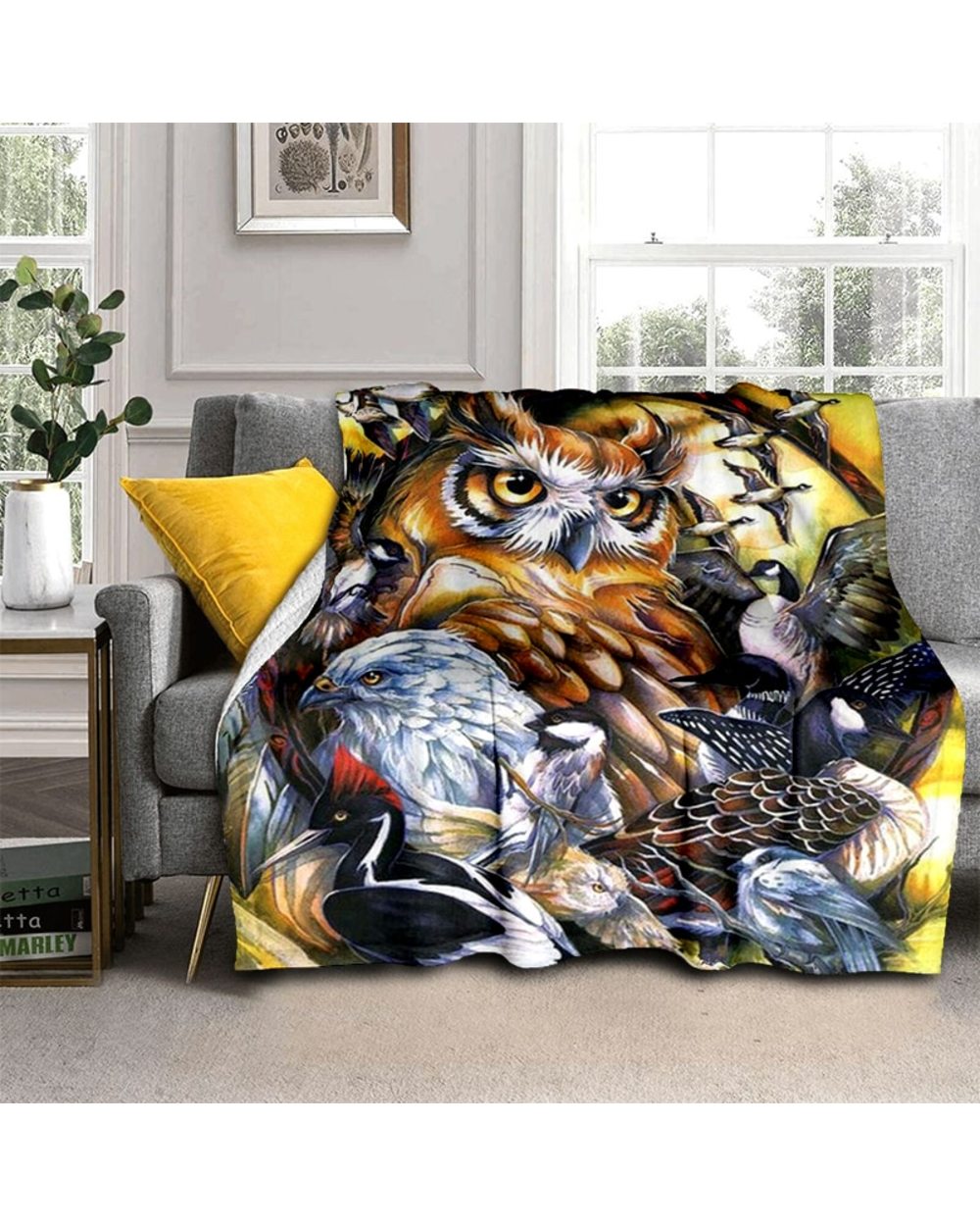 Eagle Blanket Owl Blanket Flannel Blanket Soft Fleece Throw Blankets for Bedroom Couch Sofa Gift Tv Blanket Bedding front-1