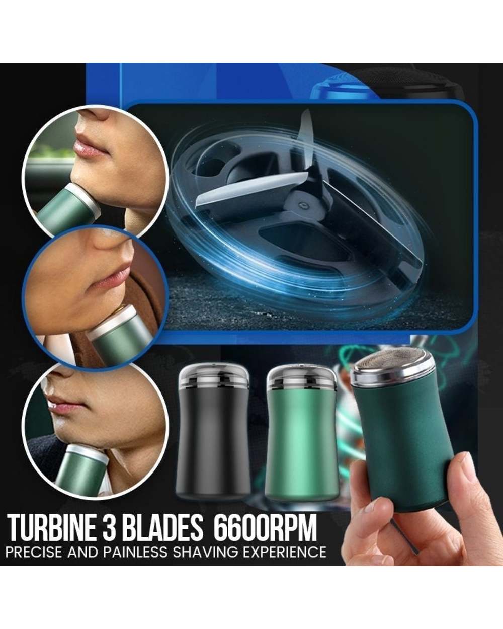 Mini Electric Shaver Pocket Size Waterproof front-2