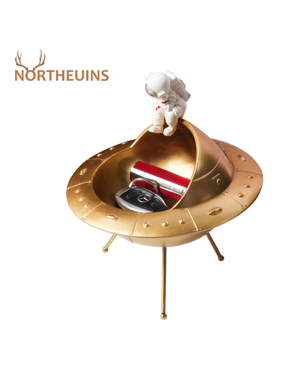 Northeuins Resin Astronaut Storage Figurines Creative Modern Character Statue Miniature Table Statuette Interior Home D front-0