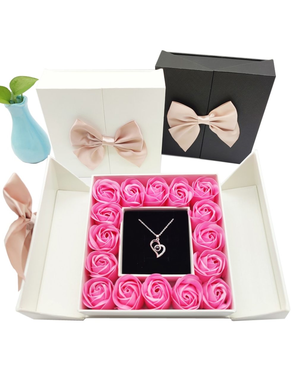 ROSE SPACE Artificial Rose Flower Box For Couple Valentine's Day Gift Box front-1