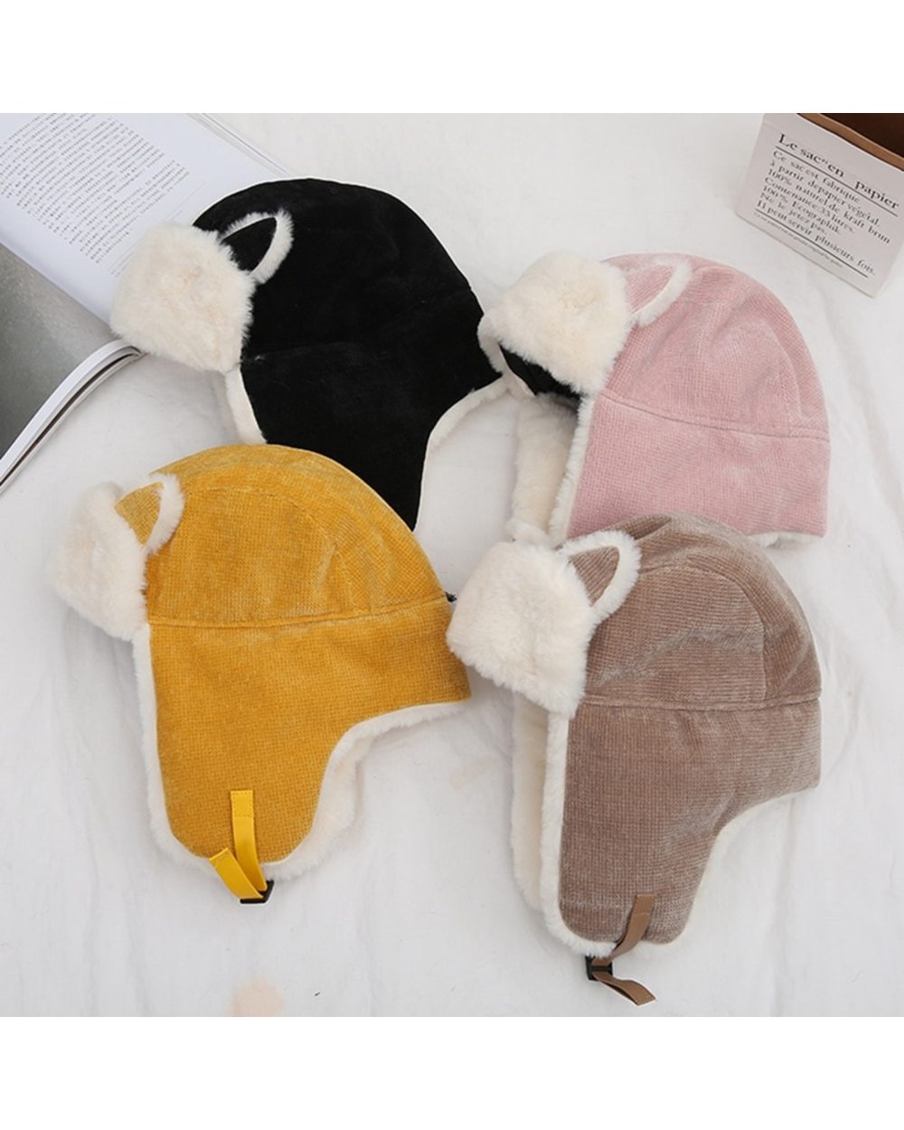 Women Warm Earmuffs Thicken Ear-Flapped Hat Winter Cold-Proof Warm Cotton Hat Cat Ears Cap 2022 Winter Russian Hat front-3