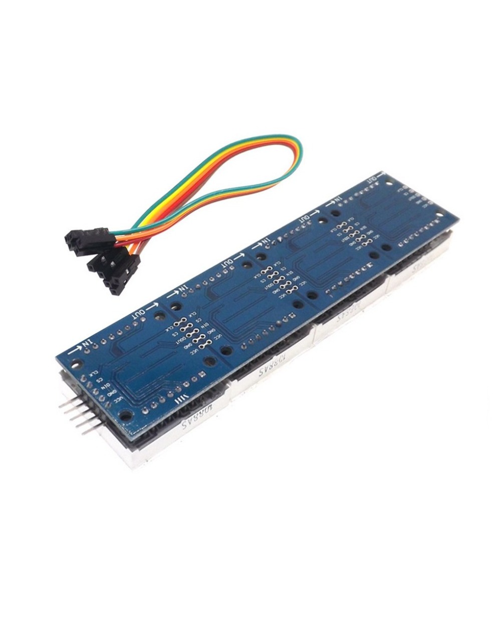 Max7219 Display Panel Dot Matrix Module Microcontroller 4 In One Display With 5P Line 4 In 1 Red Green For Arduino Diy front-3