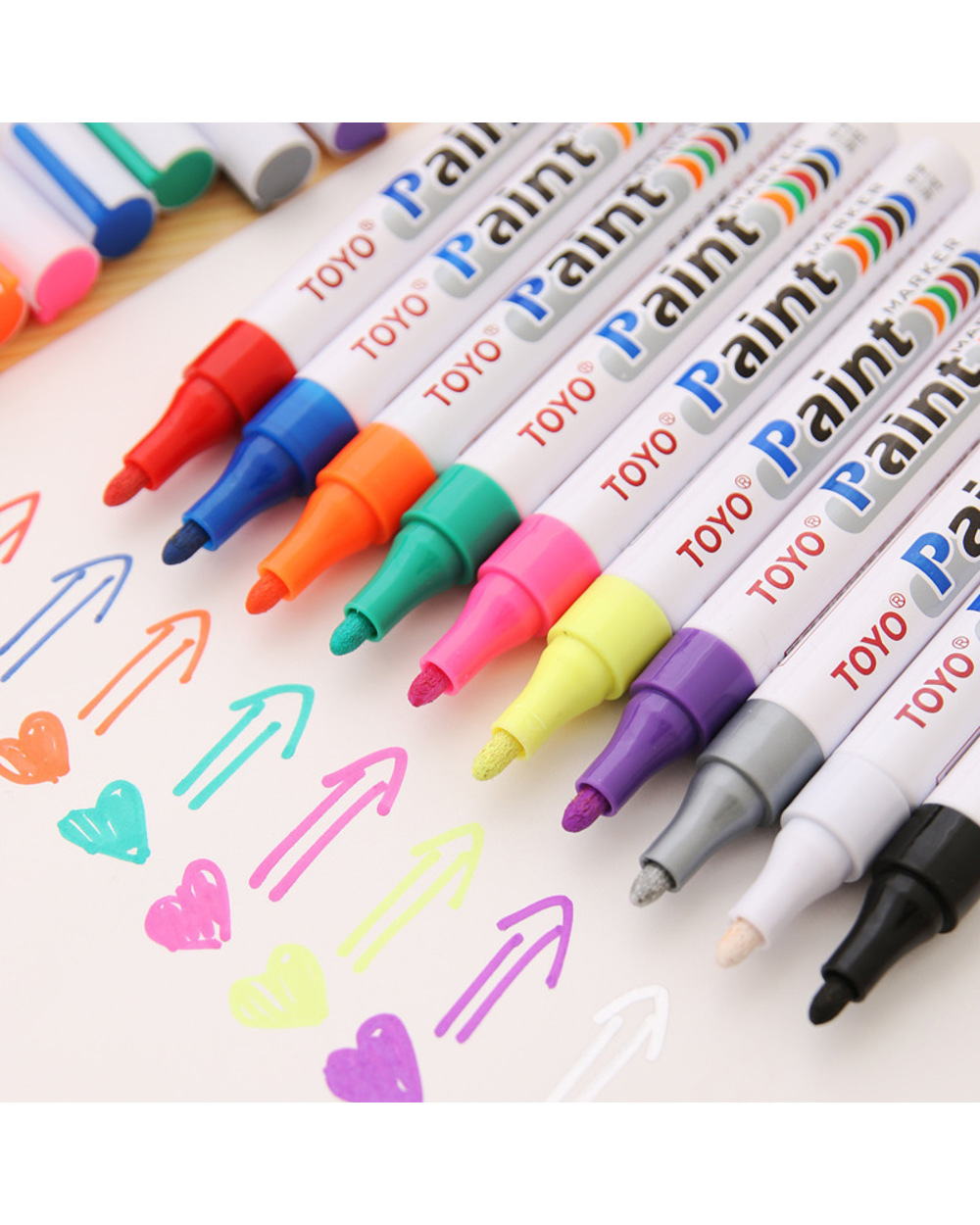 1Pcs Waterproof Color Markers Durable White Markers Pneumatic Markers Rubber Fabric Metal Paint Permanent Face Paint M front-0