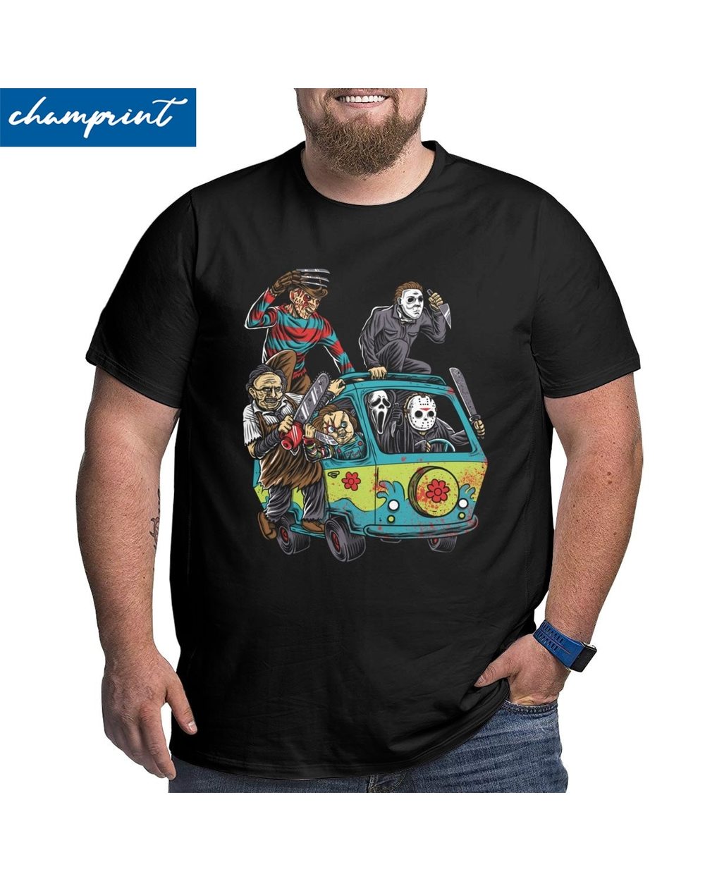 T Shirts Horror Chucky Jason Voorhees Michael Myers Clothing Big Tall Tee Shirt Plus Size 6XL T-Shirt front-0