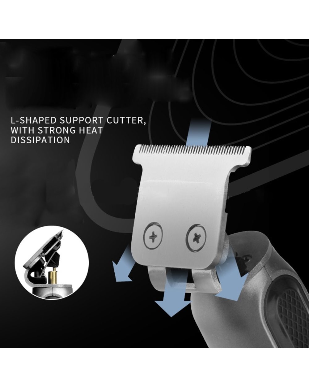 Kemei Rechargeable Electric Cordless Hair Clipper New Hair Clipper Men Shaver Trimmer For Barber Professional Beard Tri front-2