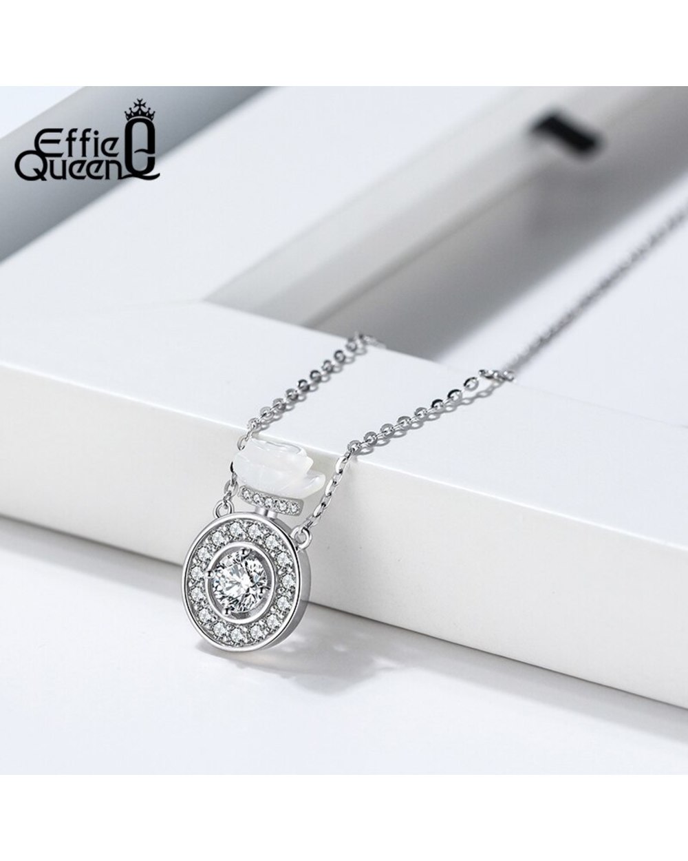 To My Mommy Gift Necklace with A White Rose Perfume Bottle Pendant for Mother Present front-3