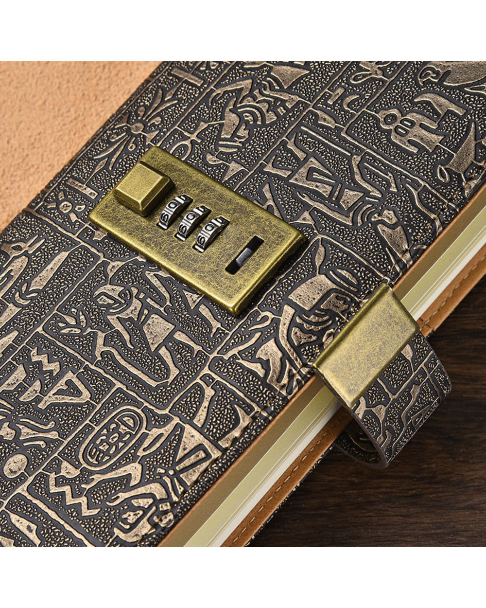 A5a6 Code Book With Lock Diary Book European Style Retro Notebook Simple Thickened Hand Account Book Notepad Agenda Pla front-3