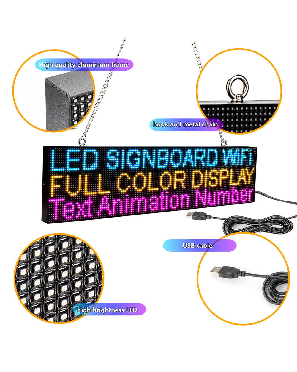 P4 12V Car Led Sign Display Board Rgb Full Color Wifi Programmable Scrolling Message Led Screen Display Multi-Language front-4