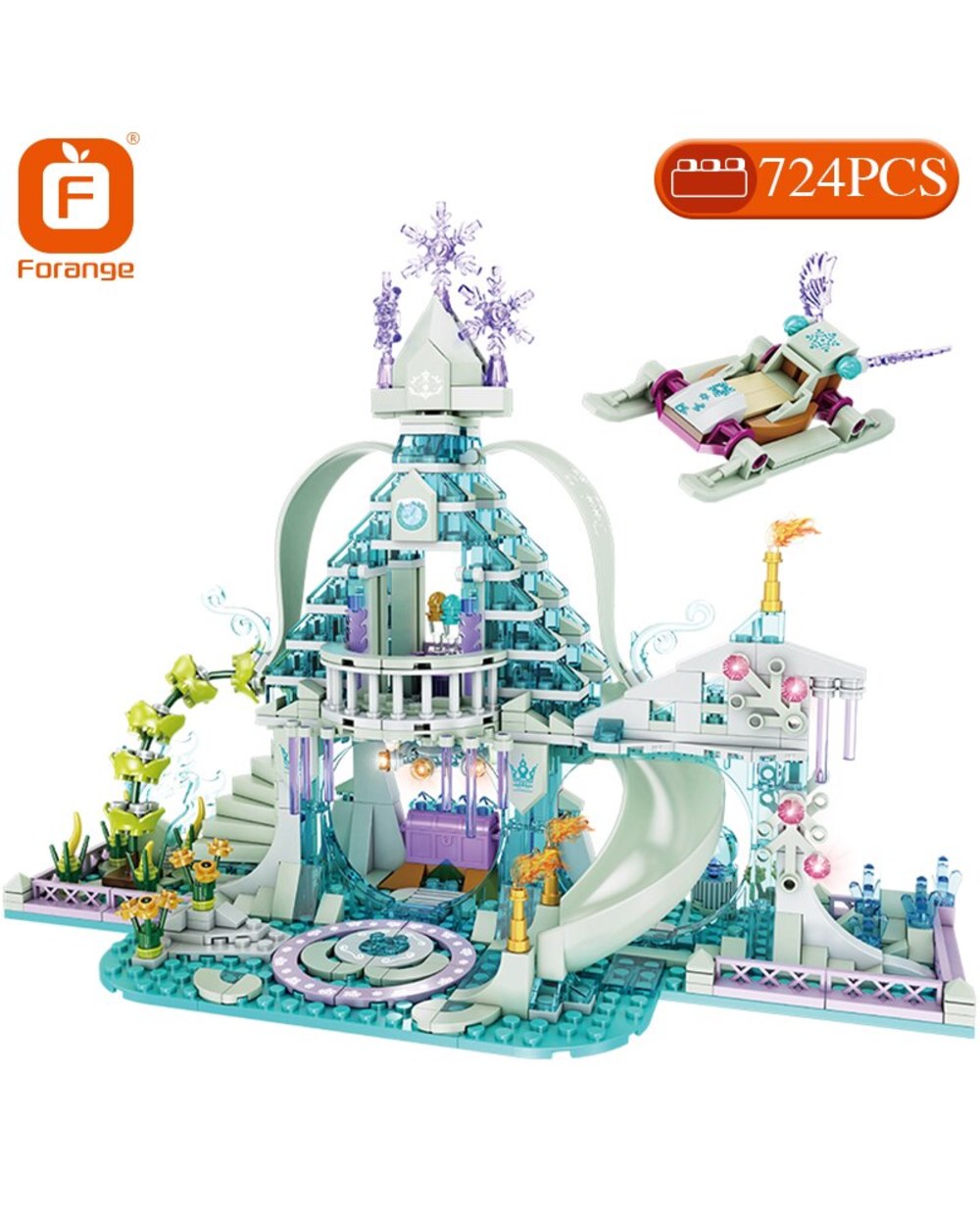 Building Blocks Friends Girls Ice Snow Magic Castle Carriage Princess Palace Brick Children Gift Toys front-0