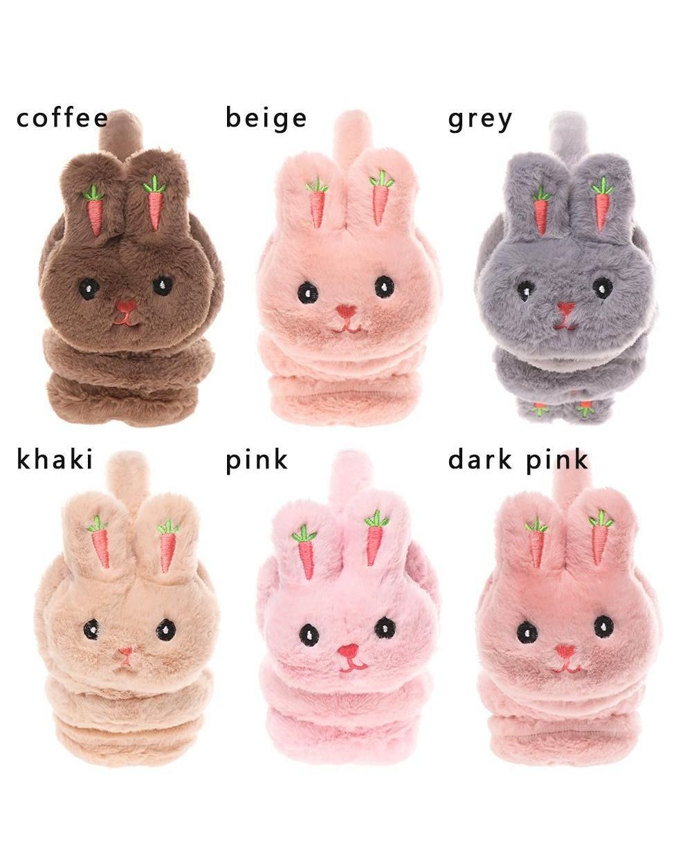 New Cartoon Rabbit Winter Warm Earmuffs Fashion Plush Thick Soft Ear Cover Ear Protection Warmth Ear Muffs For Aldult front-4