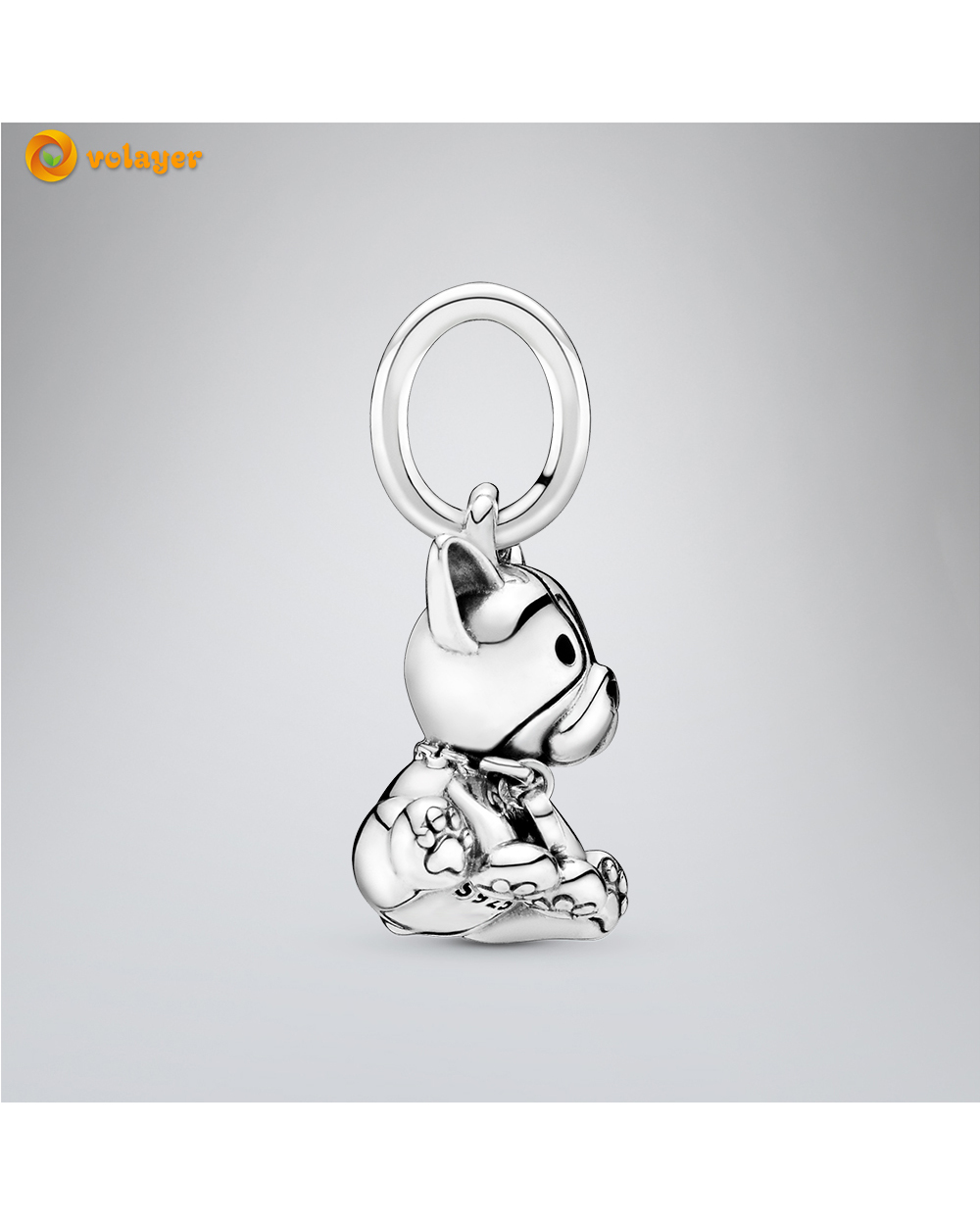 Bulldog Puppy Dangle Charms Sterling Silver Beads fit Original Pandora Bracelets for Women Jewelry Making Gift front-0