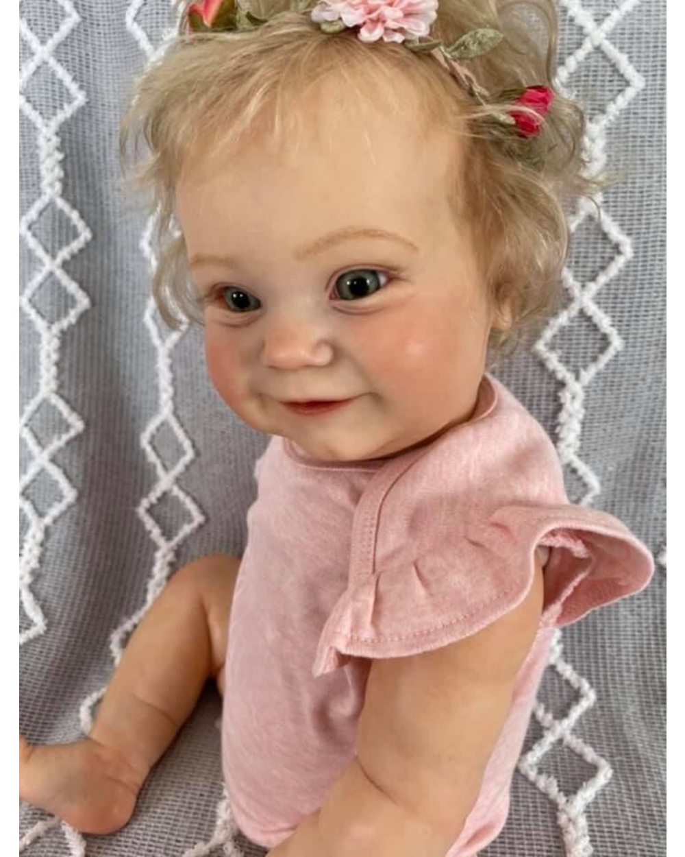 60CM 50CM Reborn Toddler Popular Maddie Cute Girl Doll with Rooted Blonde hair Soft Cuddle Body High Quality Handmade front-3