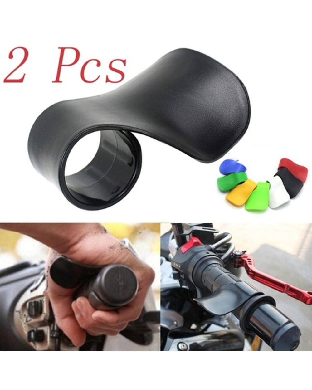 2 Pcs Motorcycle Throttle Clamp Cruise Aid Control Grips Handlebar Refueling Aid Throttle Booster front-0