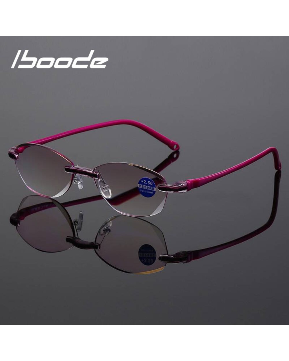 Iboode Diopter +1.0 +1.5 +2.0 +2.5 +3.5 +4.0 Frameless Anti-Blue Light Reading Glasses Women Ladies Presbyopia Eyewear front-1