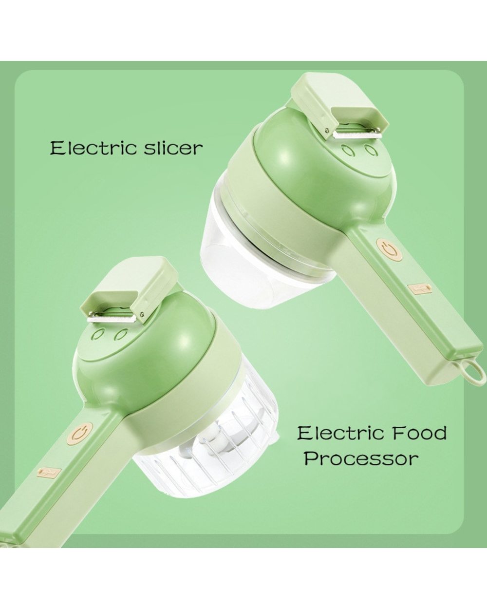 Multifunction Food Chopper Slicer Electric 4In1 Vegetable Cutter Masher Wireless Garlic Crusher Grinder Kitchen Gadgets front-1