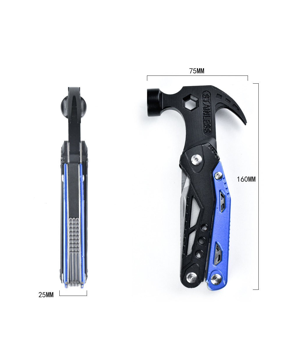 Portable MultiTool With Hammer, Screwdrivers, Nail Puller front-13
