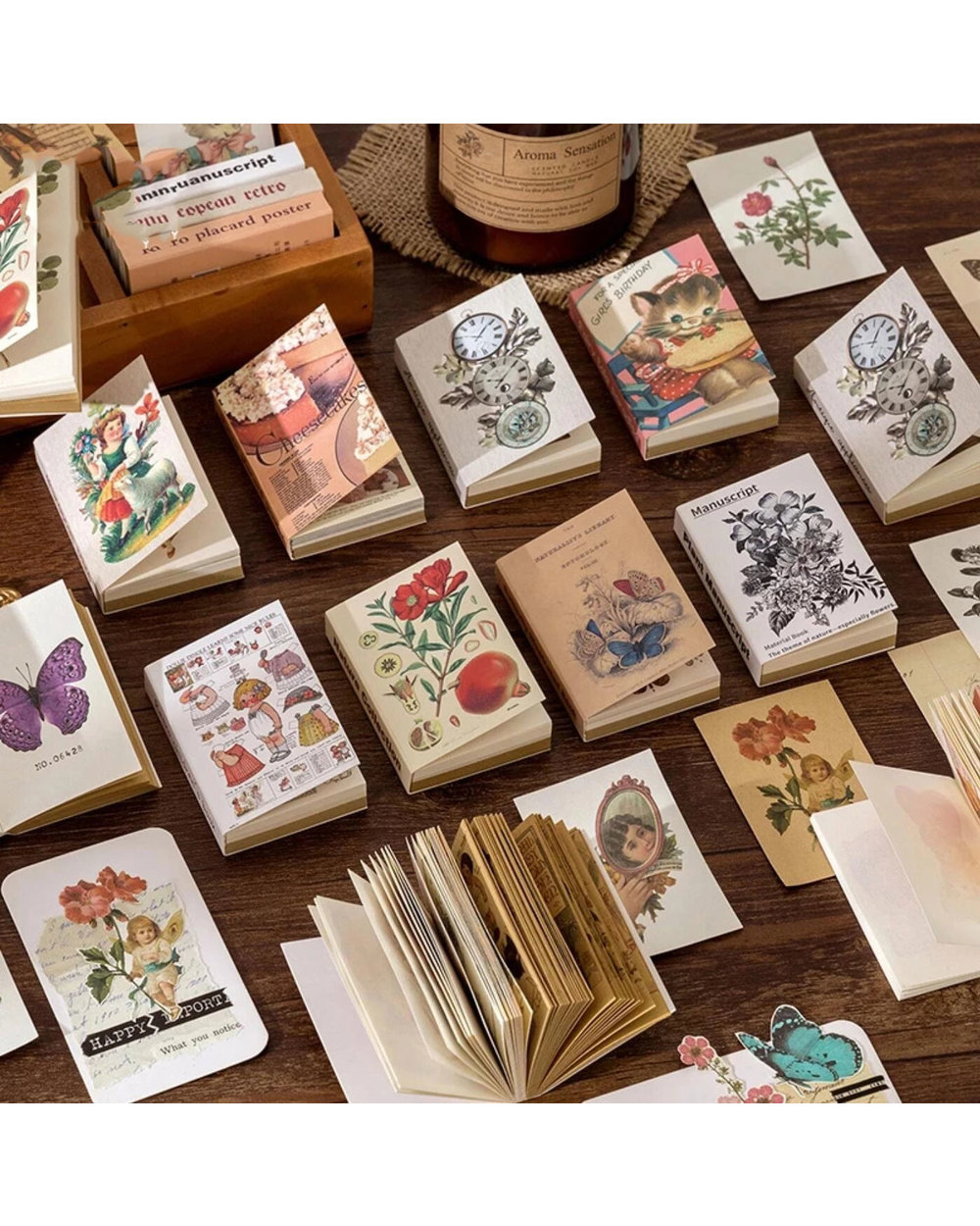 80Pcs Flower Plants Stickers Collection Mini Book Material Paper Junk Journal Planner Scrapbooking Vintage Deco Diy Cra front-1