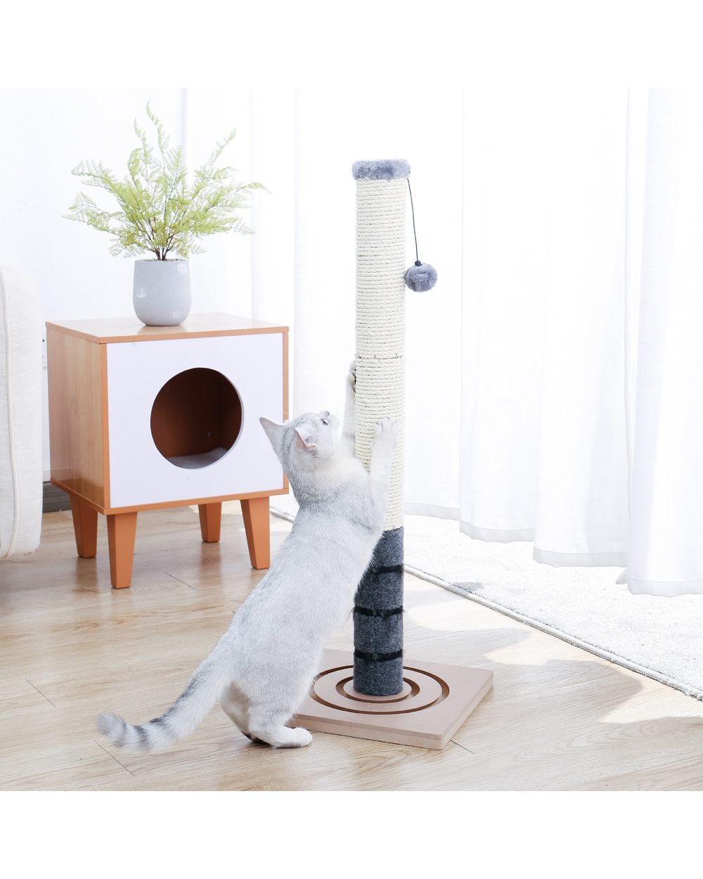 Adjustable Scratching Climbing Tree Scratcher Post front-3
