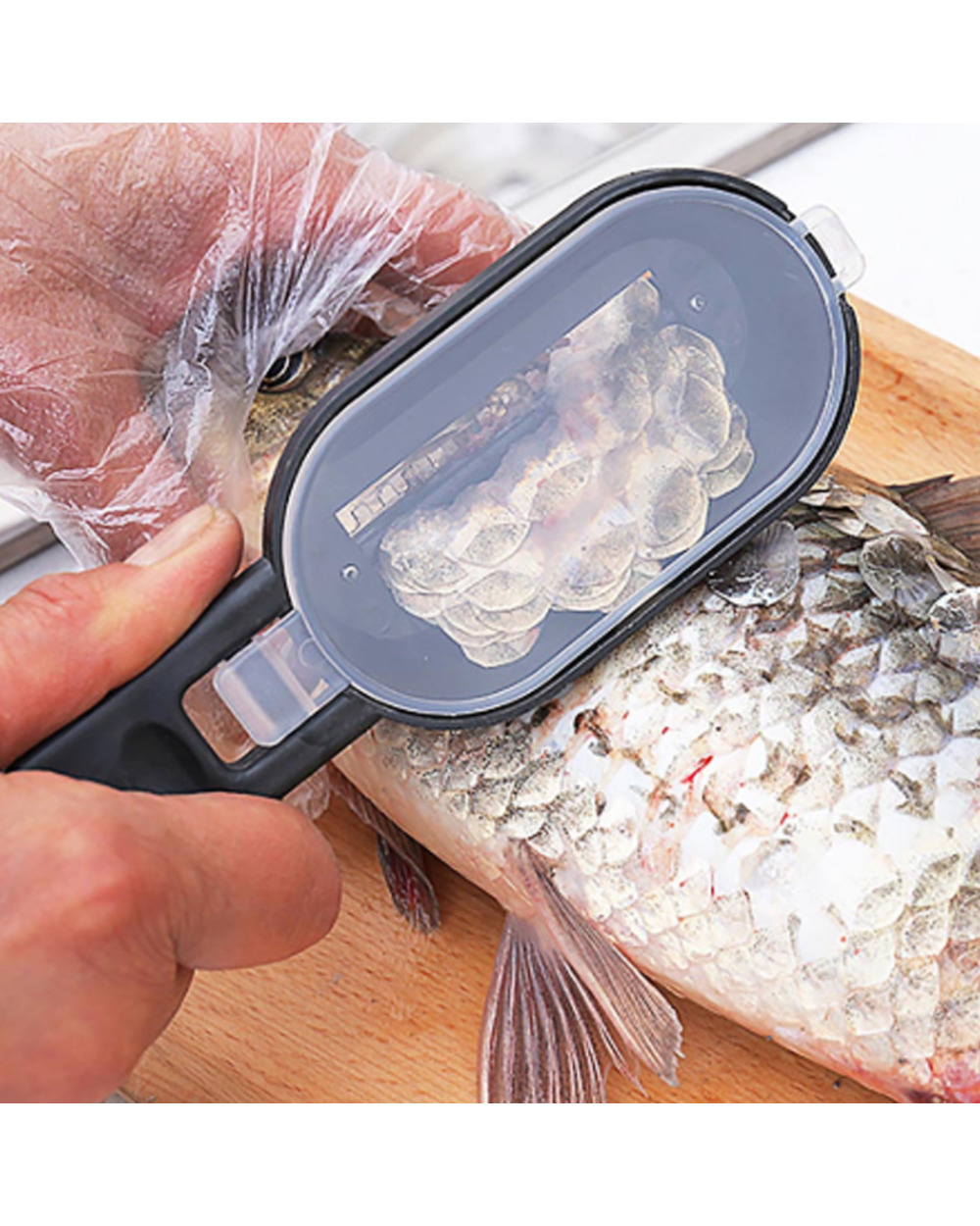 2 In 1 Fish Skin Brush Fast Remove Scale Scraper Planer Tool Fishing Scaler Cleaning Gadget Kitchen Cooking Accries front-0