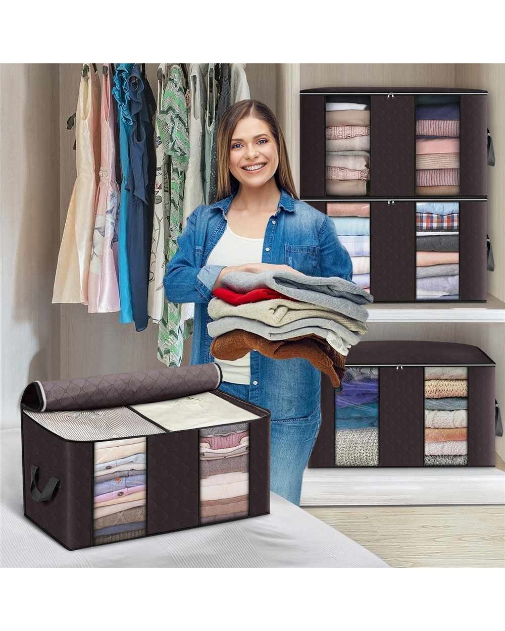 Foldable Clothes Quilt Storage Bags Blanket Sweater Storage Organizer Box front-1