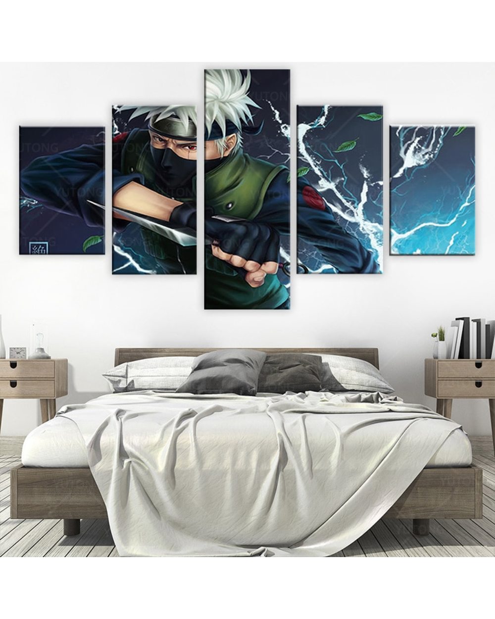 Kakashi Hatake Manga Anime Picture Print Anime 5 Panel Canvas Art Wall Decor front-2