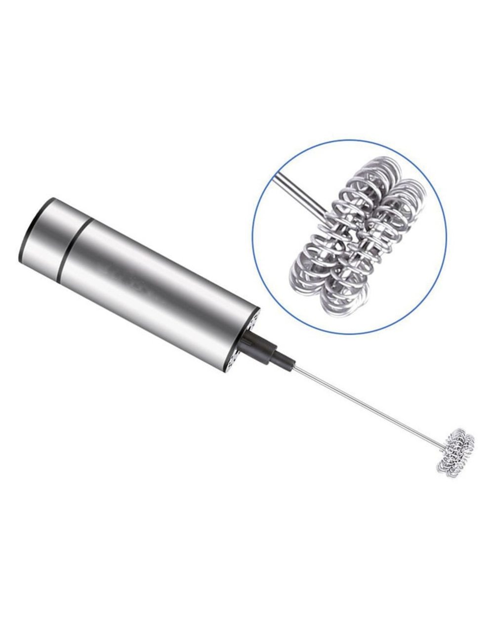 Electric Milk Frother Wireless Handheld Electric Powerful Stainless Steel Spring Mixer Foam Whisk Maker For Coffee Capp front-2