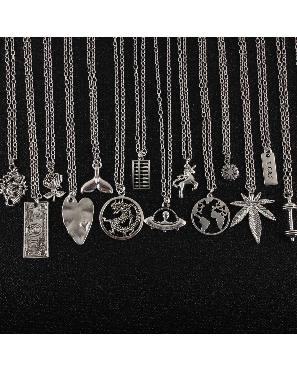 Dragon Necklace Hip Hop Maple Leaf Fishtail Punk Alloy Unicorn Twisted Chain Jewelry For Both Men And Women Gift front-1