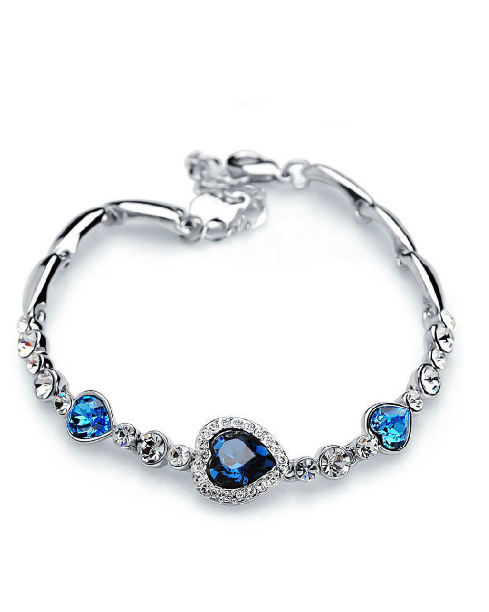 Titanic Heart of Ocean Necklaces for Women Blue Crystal Female Set Jewelry For Valentine Gifts front-3