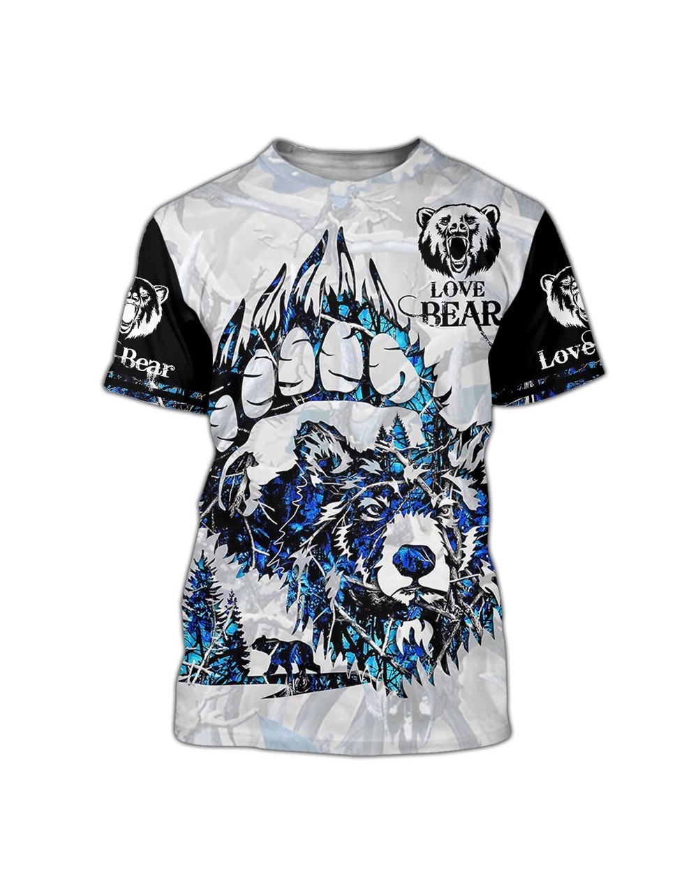 T-shirt Beautiful Bear 3D Printed Harajuku Short Sleeve T-shirt Unisex Casual Tops VG06 front-1