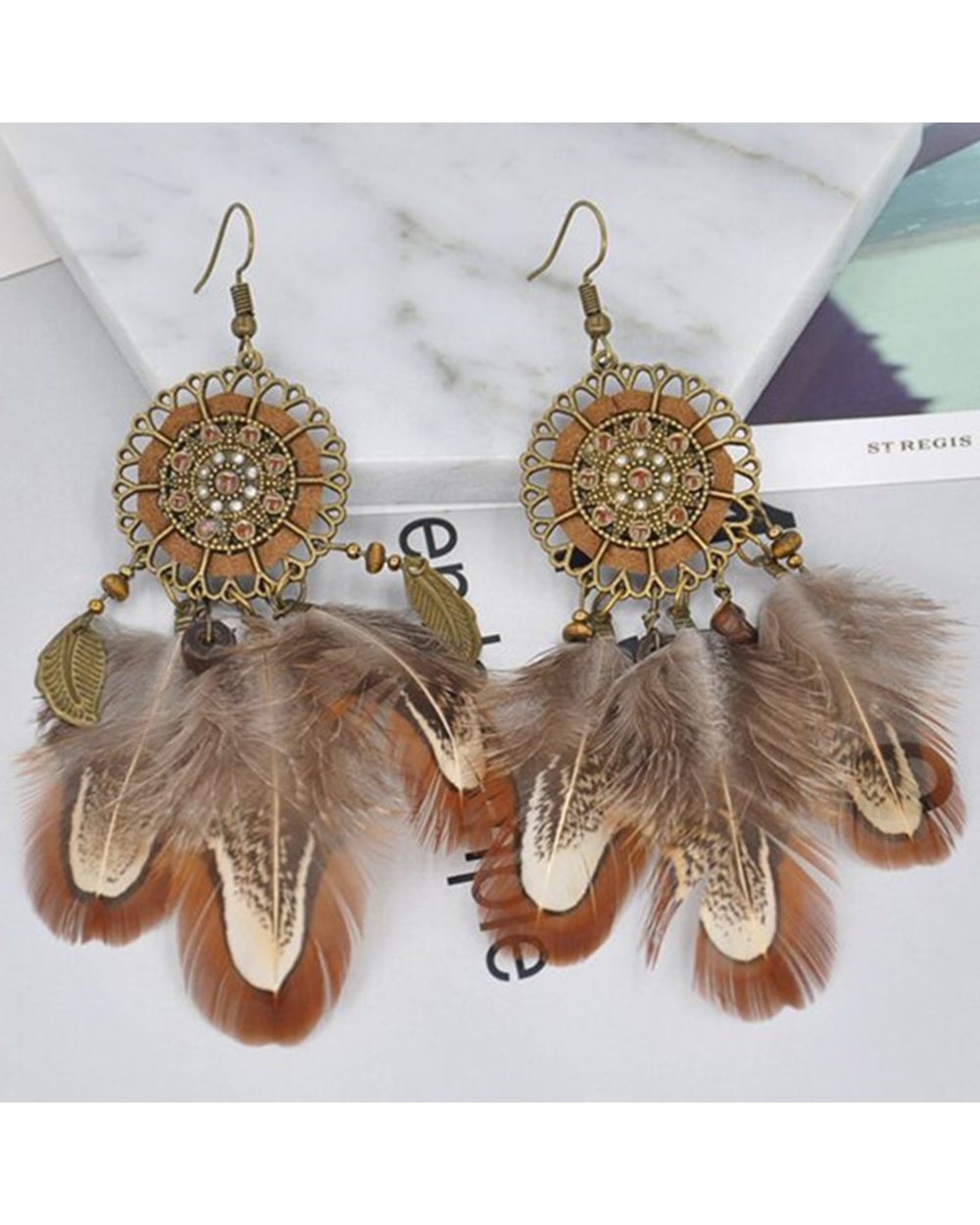 Bohemia Earring For Women Long Feather Tassels Earrings Jewelry front-1